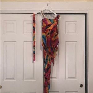 multi color dance costume